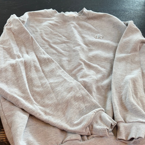 ALO Yoga Light Gray Crewneck Sweatshirt - Picture 1 of 5